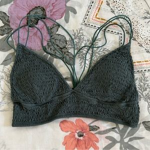 Green Ruched Cropped Tank